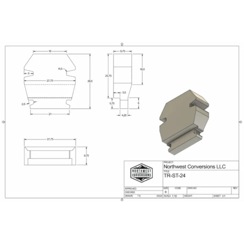 NW Conversions  24 Gallon Ford Transit Spare Tire Tank (TR-ST-24) GoCode