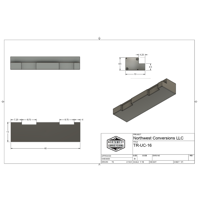 NW Conversions 16 Gallon Transit Undercarriage Water Tank (TR-UC-16) GoCode