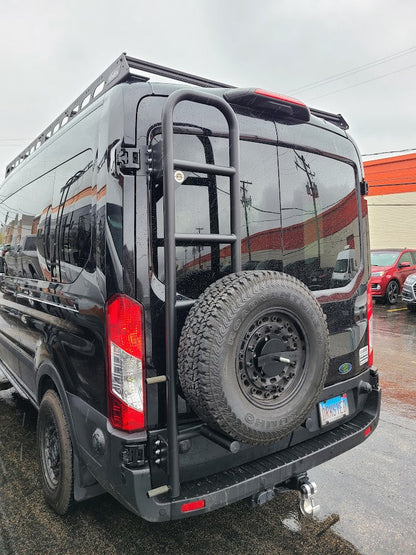 Classic Design Rover Vans Tire Carrier & Ladder Combo for Ford Transit