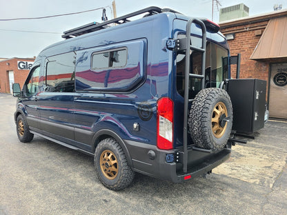 Classic Design Rover Vans Tire Carrier & Ladder Combo for Ford Transit