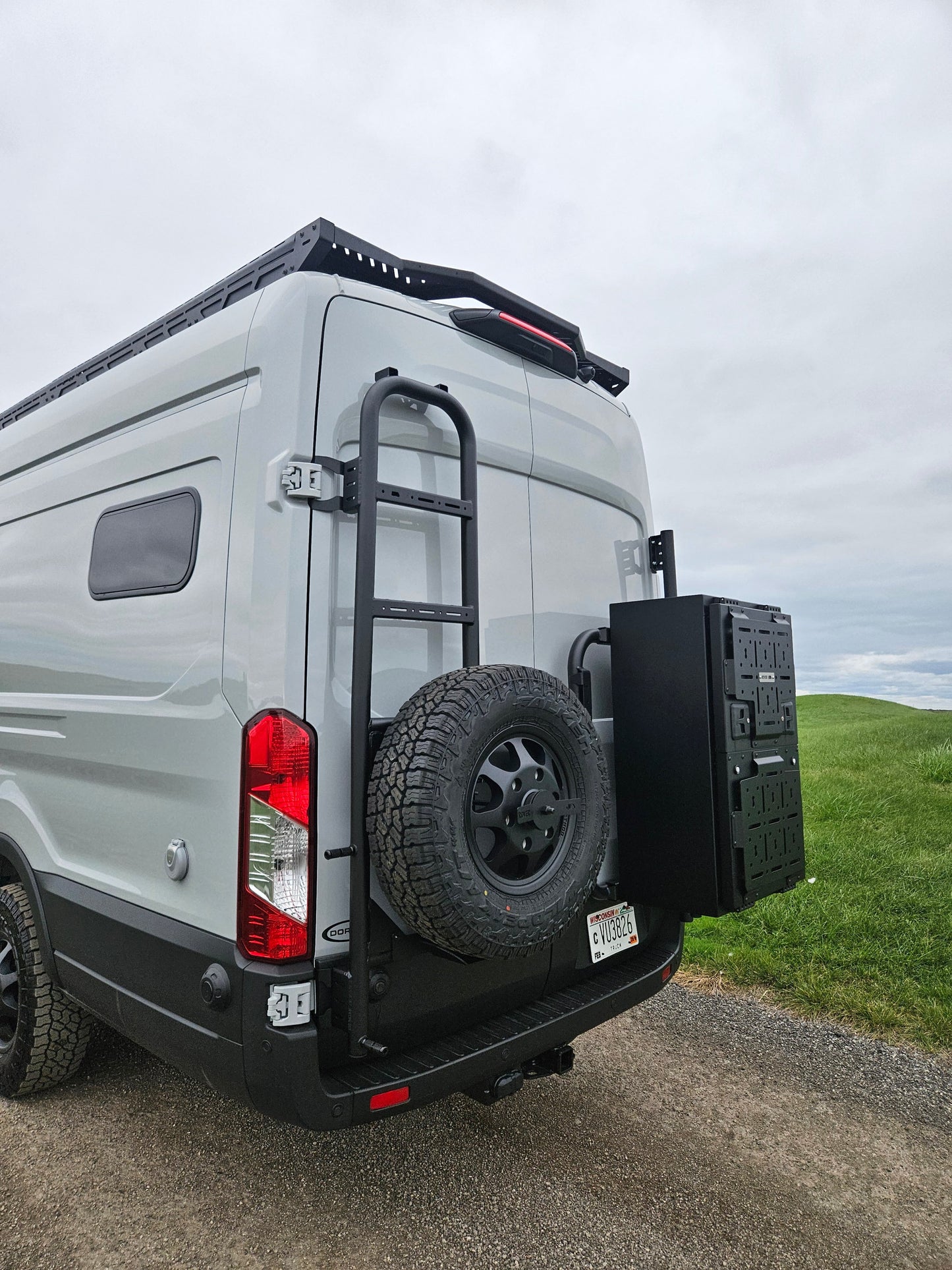 2025 Design Rover Vans Tire Carrier & Ladder Combo for Ford Transit