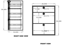 28" Three Drawer Base Cabinet - Shallow