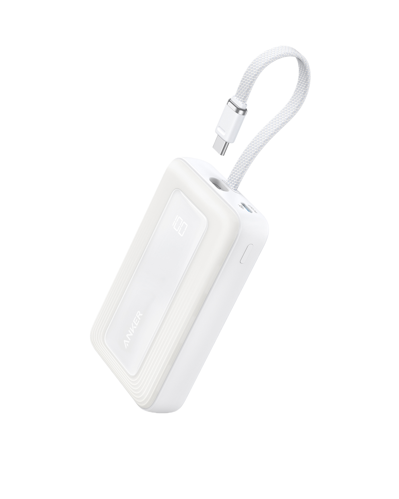 Anker Zolo Power Bank (10K, 30W) with a 5.4-inch (13.7 cm) built-in USB-C cable. Anker