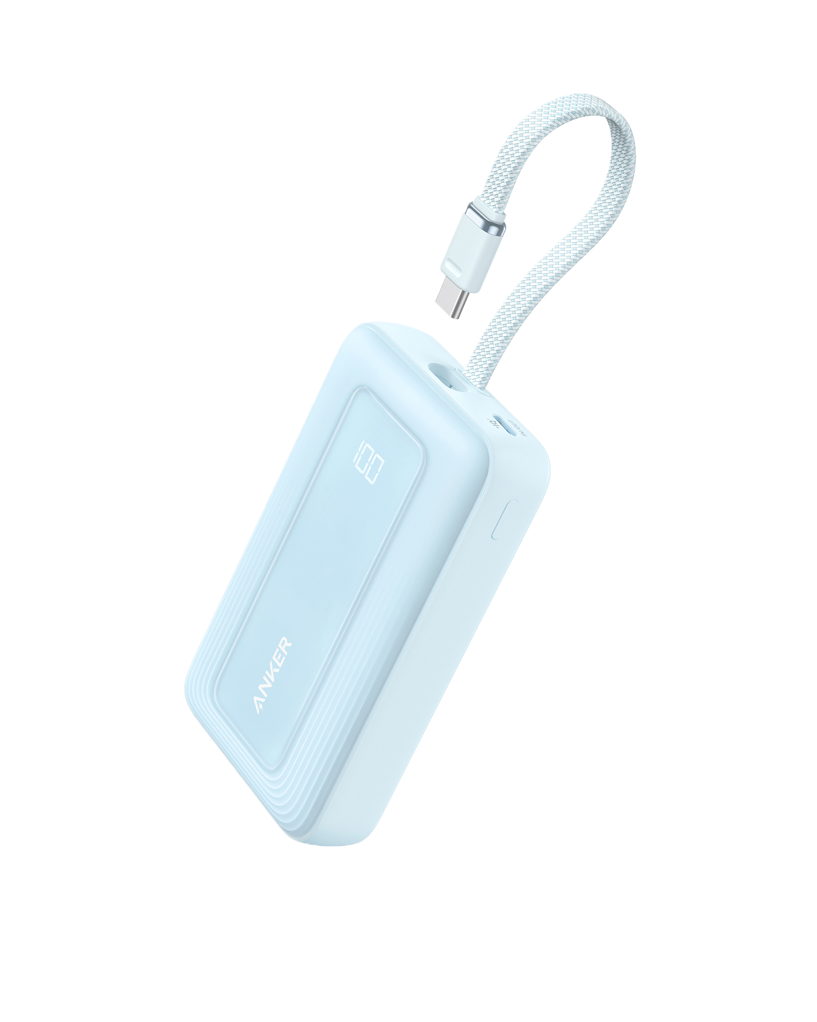 Anker Zolo Power Bank (10K, 30W) with a 5.4-inch (13.7 cm) built-in USB-C cable. Anker