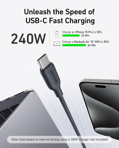 Anker <b>543</b> USB-C to USB-C Cable (Bio-Braided,6 ft)