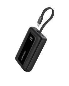 Anker Zolo Power Bank (10K, 30W) with a 5.4-inch (13.7 cm) built-in USB-C cable.