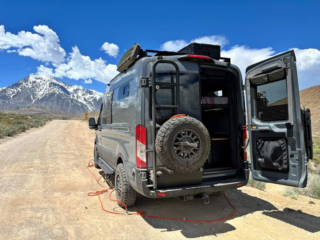 Classic Design Rover Vans Tire Carrier & Ladder Combo for Ford Transit