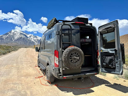 Classic Design Rover Vans Tire Carrier & Ladder Combo for Ford Transit