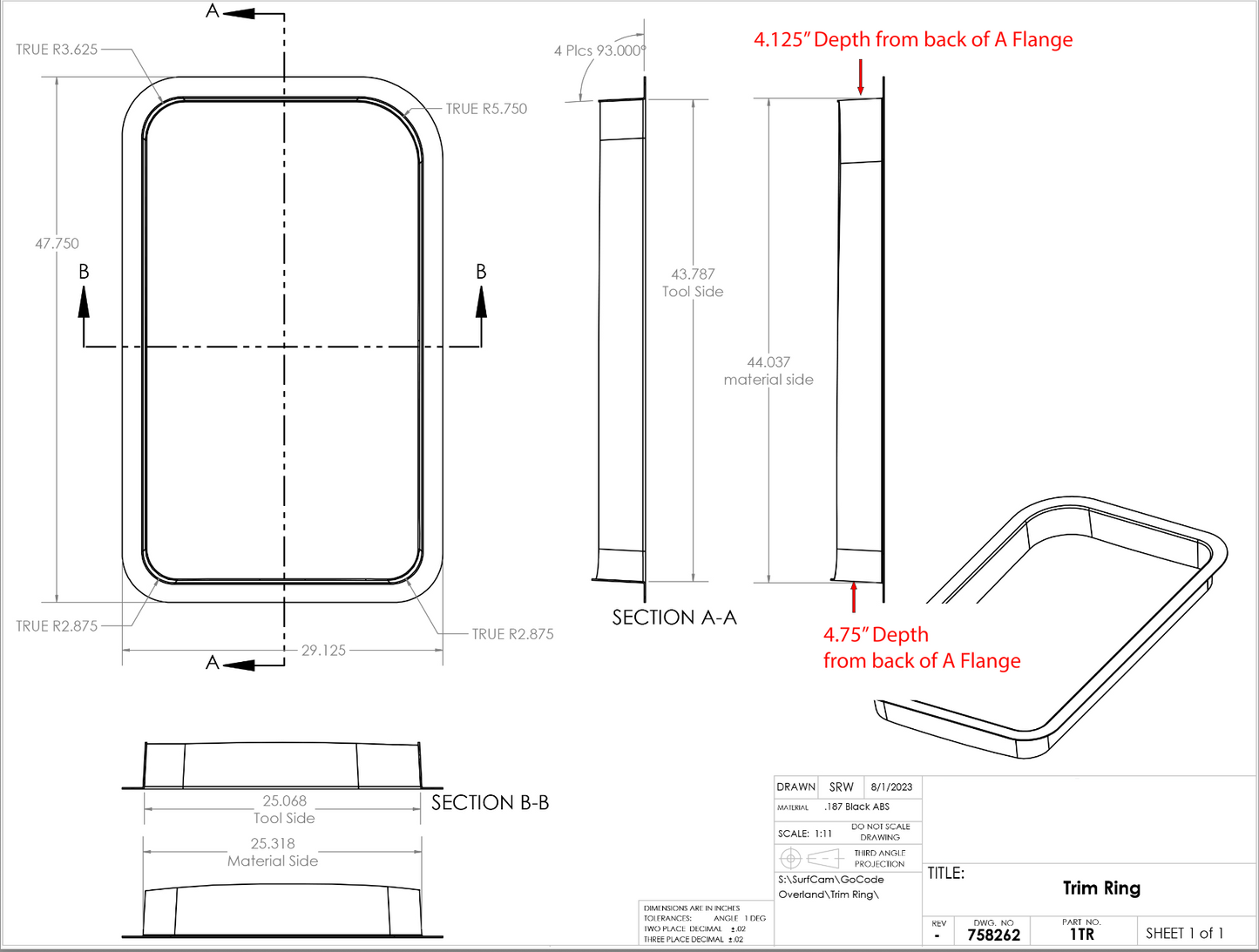 Ford Transit Window Driver Forward AMA Trim Ring GoCode