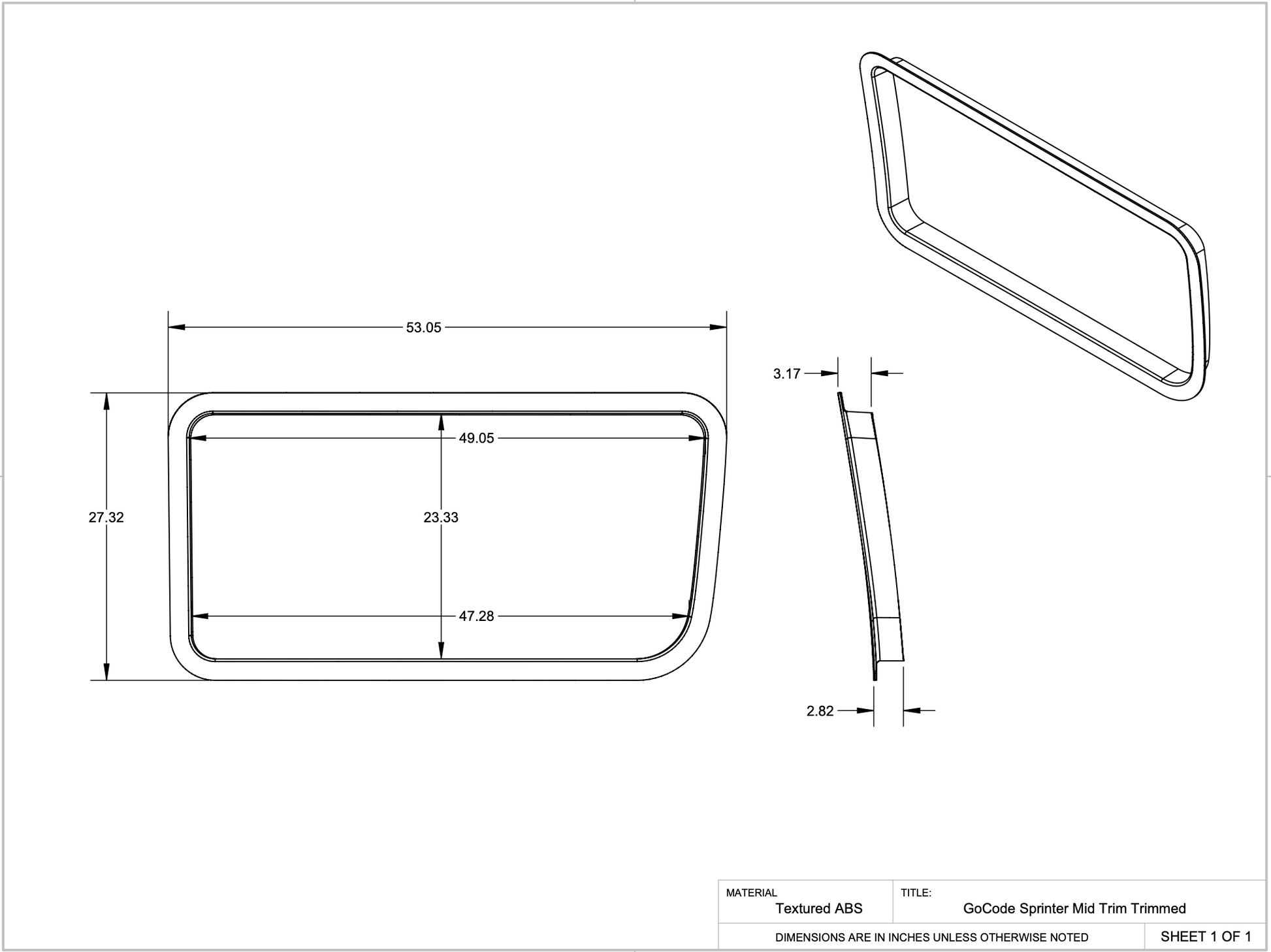 Mercedes Sprinter Universal Driver Mid Trim Ring GoCode