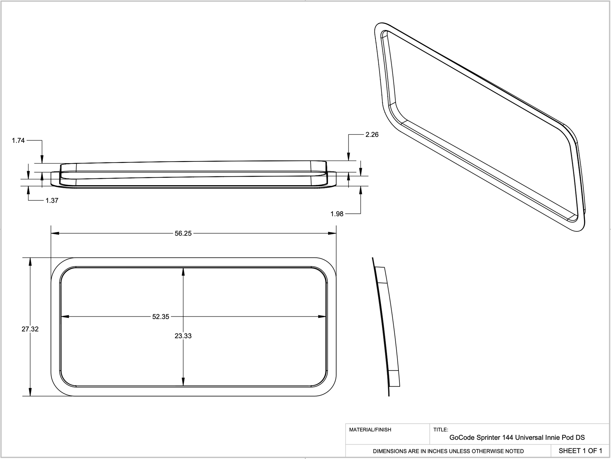 Sprinter 144 Innie Pocket Sleeper Pair (Rear Quarter Window Trim Rings) GoCode