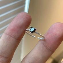 S925 Sterling Silver Black Zirconia Love Twist Ring The Build-Out Shop